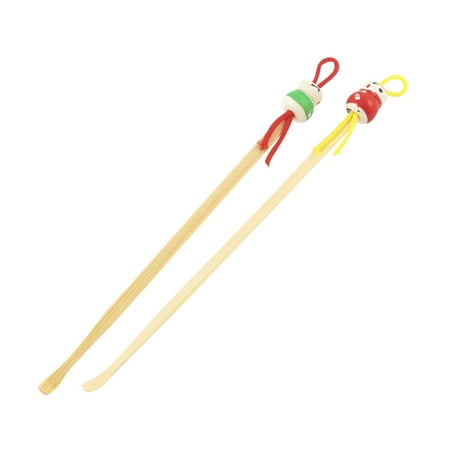 Unique Bargains Bamboo Ear Pick Spoon Curette Ear Wax Remover Cartoon Doll Decor 2 Pcs