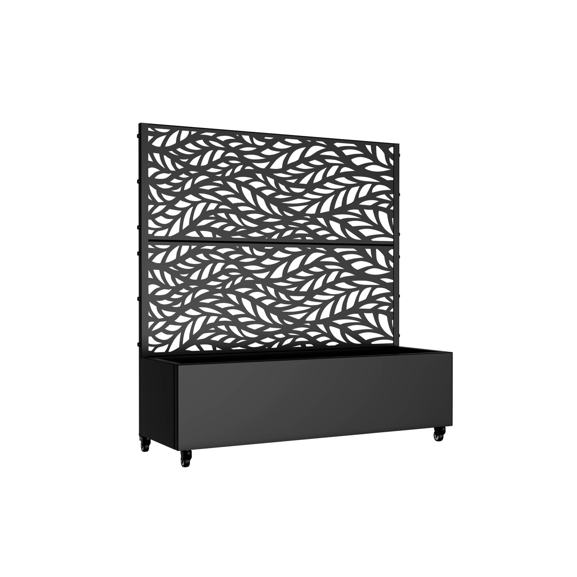 MAYEERTY 2 Panels Metal Rectangular Raised Garden Bed with Trellis Outdoor Planter Patio Backyard Vertical Climbing Plant Grow Box, 47.2×47.2×15.7in