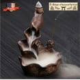 thumbnail image 3 of Ceramic Backflow Incense Burner Holder Home Decor Mountain Waterfall 012 & 40pcs Cones Gift, 3 of 5