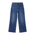 thumbnail image 6 of uublik Womens Jean Capris High Waisted Straight Jeans Loose Wide Leg Stretchy Denim Pants with Pockets, Blue, 6 of 6