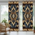 thumbnail image 6 of Abstract Boho Flower Pattern Brown Outdoor Curtains for Patio Waterproof, Yellow Blue Rustic Tribal Grommet Curtains for Porch Outside Privacy Drape for Gazebo Garden Pergola, 1 Panel, 54x95in, 6 of 9