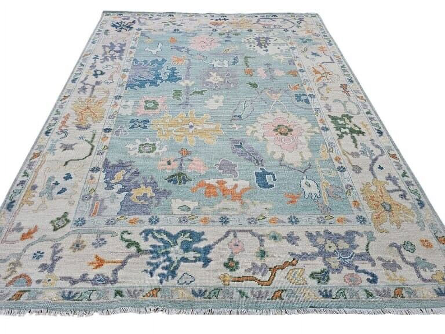 Hand Knotted Carpet 8x10, 9x12, 10x14, 100% Wool Oushak Wool Area Rug Turkish Rug For Living Room Bed Room