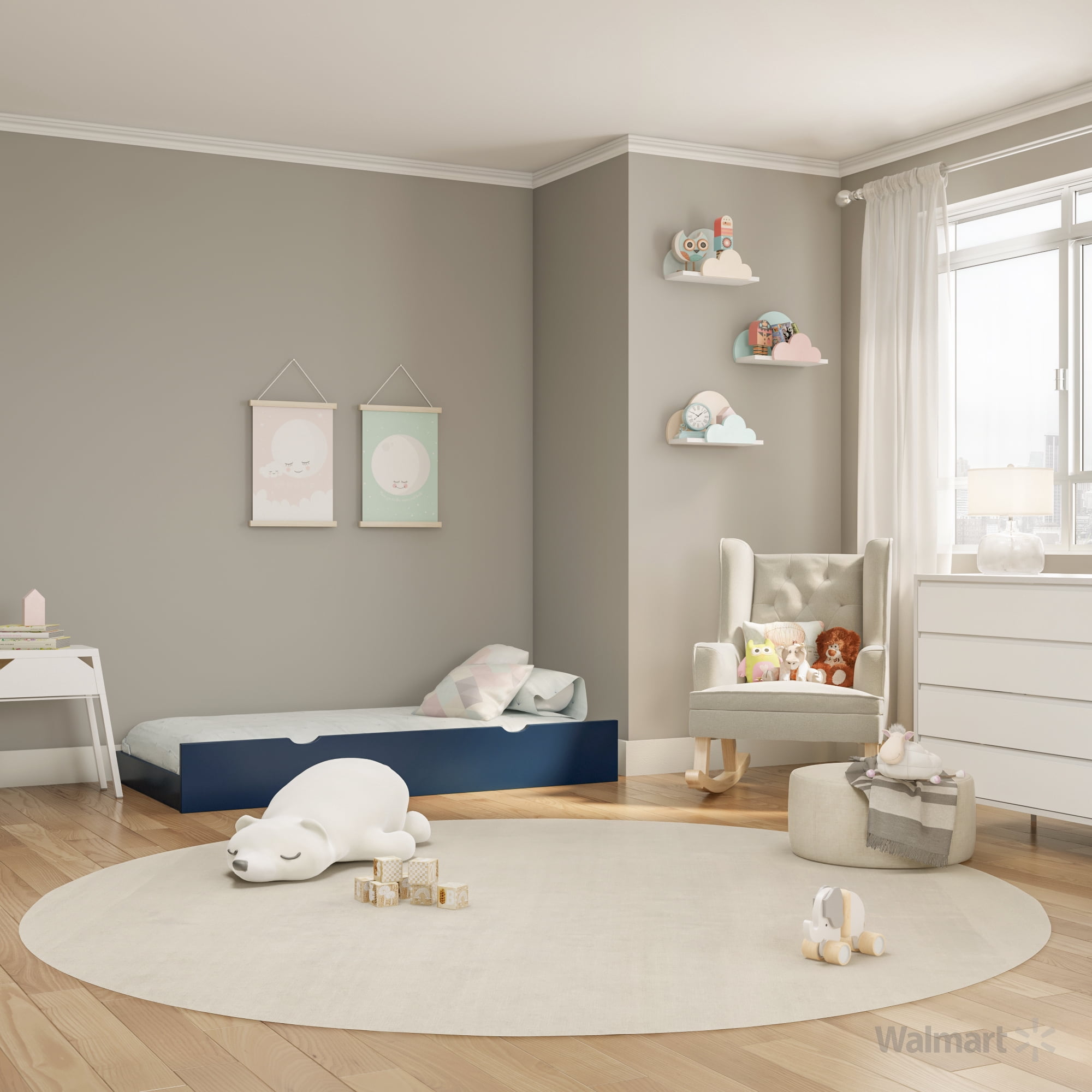 Furniture of America Cindy Lou Wood Blue Twin Kids Trundle
