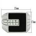 thumbnail image 2 of Luxe Jewelry Designs Men's Stainless Steel Black Ring with Clear Crystals - Size 13, 2 of 4