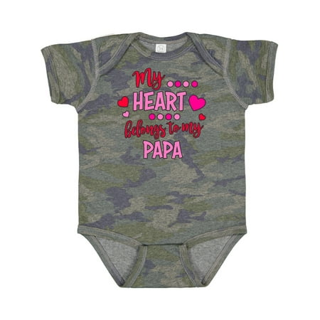 

Inktastic My Heart Belongs to My Papa Gift Baby Boy or Baby Girl Bodysuit
