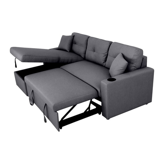 SOFÁ CAMA CON ALMACENAMIENTO WAYFAIR GRIS OXFORD