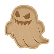 SDJMa Halloween Wooden Platters, 9.8"x10.2" Halloween Ghost Wood Charcuterie Boards, Halloween Party Serving Tray Plate for Fruit Salad Meat Cheese Dinner Decoration