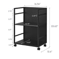 thumbnail image 7 of Yamazaki Home Two-Tier Hideaway Storage Cart, Black, Steel, Wheels, Adjustable Tiers, 7 of 7