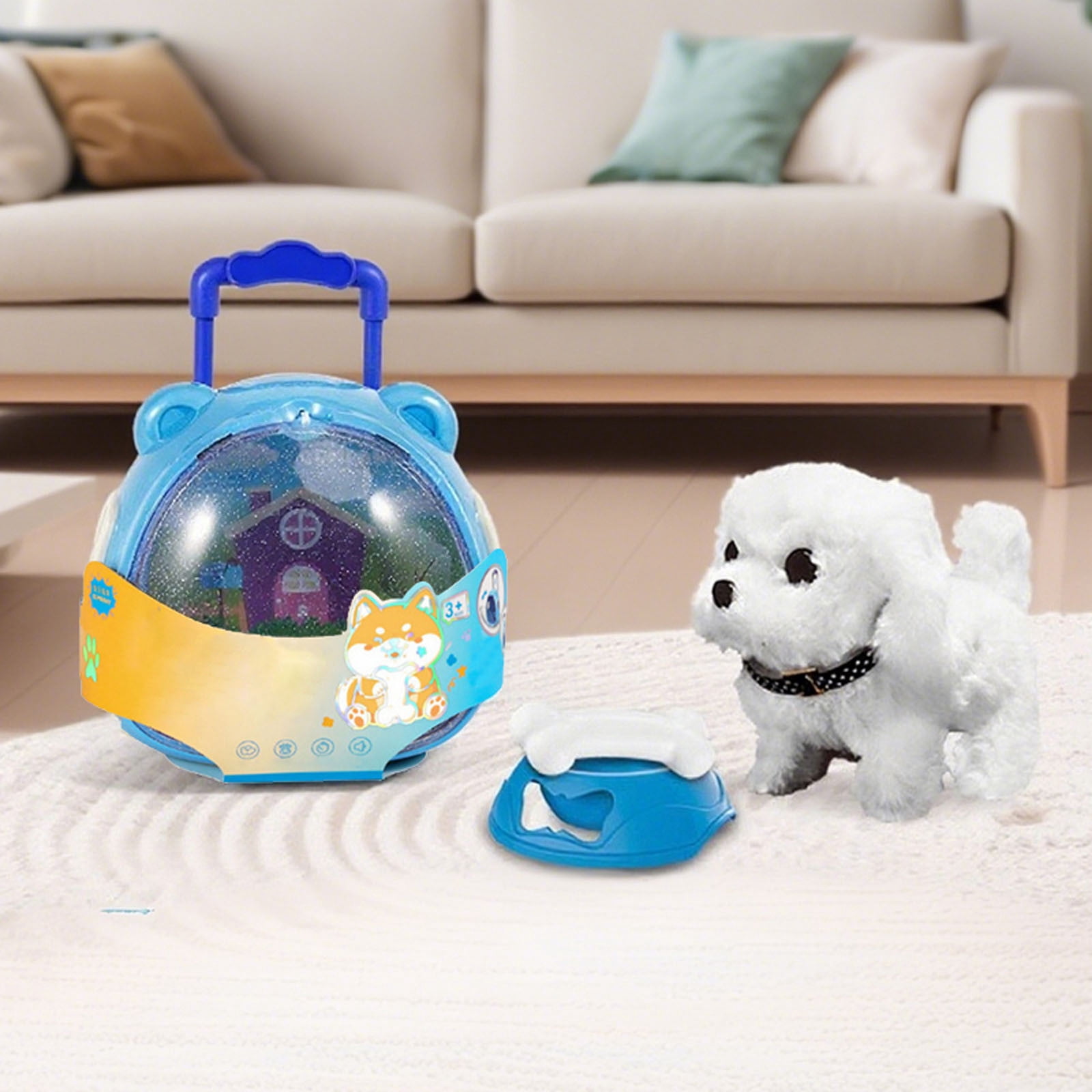 Interactive Robotic Puppy Toy Realistic Walking Barking Pet Companion Soft Stuffed Animal For Kids Indoor Outdoor
