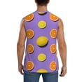 thumbnail image 4 of Kdxio Yellow Lemon And Orange for Men's Muscle T-shirt,Sleeveless for Workout Running Athletic Gym Lounge Casual, 4 of 7
