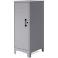 thumbnail image 2 of Pemberly Row 42.5"H 3 Shelf Metal Storage Locker Cabinet Arctic Silver, 2 of 4