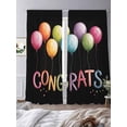 thumbnail image 3 of Graduation Season Sheer Curtains 2 Panels Set Colorful Balloon Celebration Black Sheer Window Curtains Light Filtering Rod Pocket Voile Drapes for Bedroom Living Room 52"X108", 3 of 8