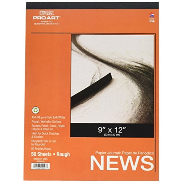Pro Art Newsprint Pad Rough 9x12 32lb 50pc