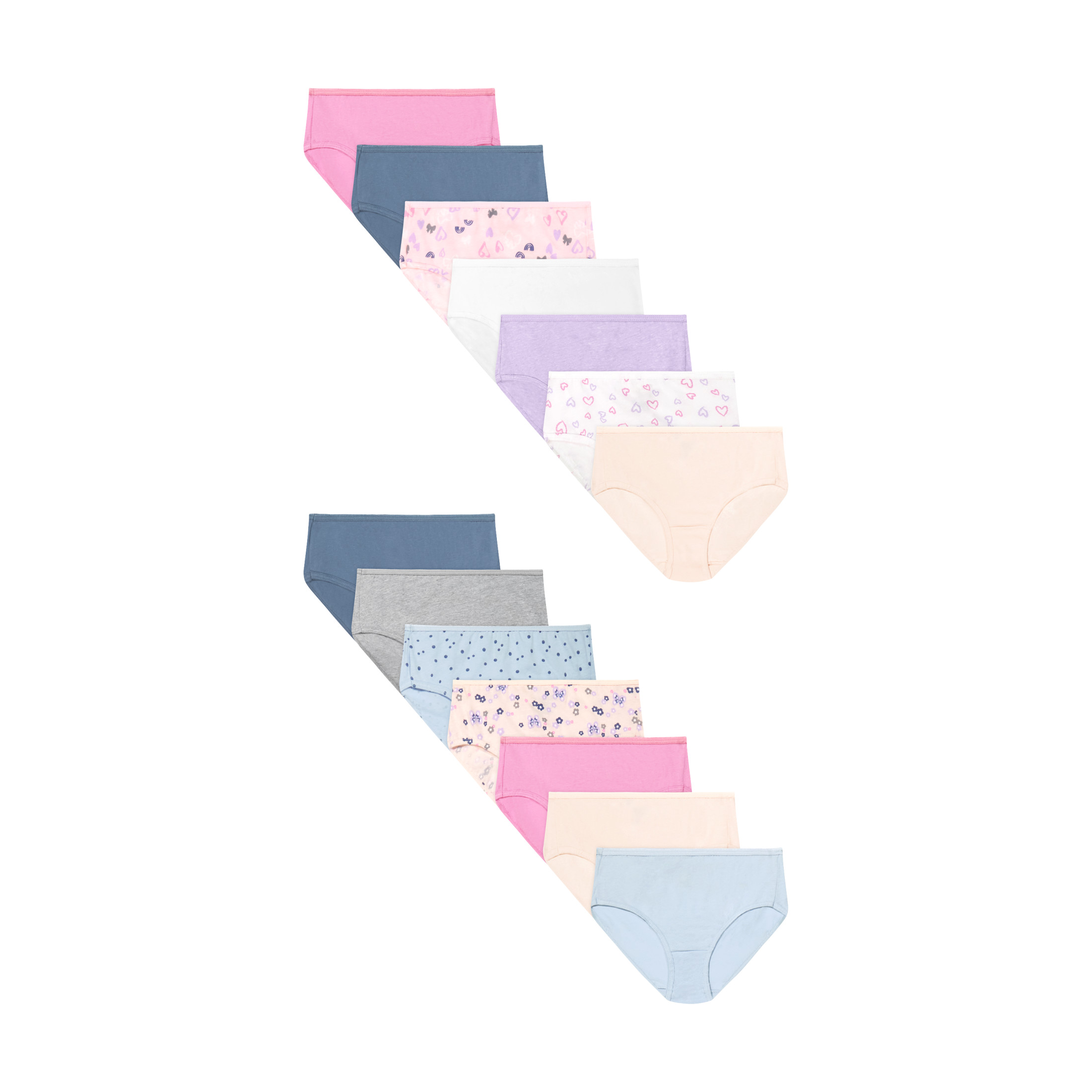Hanes Girls' Cotton Brief Panties, 14-Pack