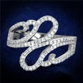 thumbnail image 1 of Women Rhodium 925 Sterling Silver Ring with AAA Grade CZ in Clear - Size 8, 1 of 1