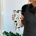 thumbnail image 3 of 40oz Insulated Tumbler with Handle & Straw - Cute Penguin Design Travel Mug, Leakproof Coffee Cup & Water Bottle - Gift for Women, Penguin Decor, 3 of 6