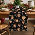 thumbnail image 4 of Christmas Table Runner Santa Claus Gifts Table Runners Snowflakes Black Cotton Linen Dresser Scarf Kitchen Dining Table Decor for Christmas Holiday Party Decor 13x72 Inch, 4 of 8