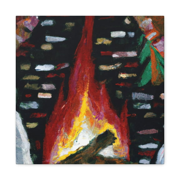 "Fireplace by Night" - Canvas