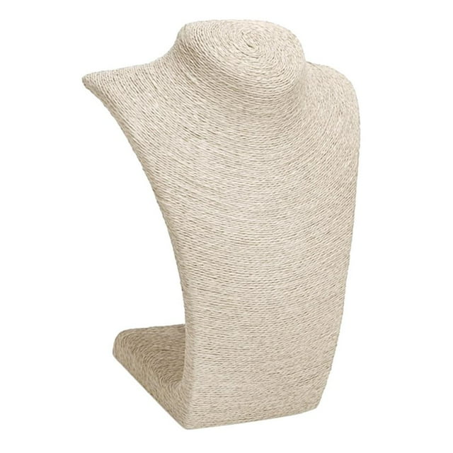 Présentoir de Collier Pendentif Buste Mannequin Support de Bijoux Beige P