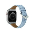 thumbnail image 3 of Bands Compatible with Apple Watch Band 38mm 40mm 41mm, Argyle Engraved Genuine Leather Wristband Starp for iWatch SE SE2 Series 9 8 7 6 5 4 3 2 1 Women Men,Blue, 3 of 9