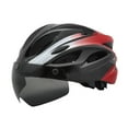 thumbnail image 3 of Casco de bicicleta Casco de bicicleta Hombres Mujeres Biker Gafas desmontables Ciclismo transpirable negro rojo, 3 of 8