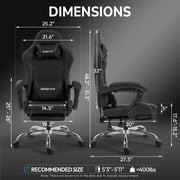 Dowinx Ergonomic Gaming Chair with Footrest, Reclining Office Chair with Massage Lumbar Support