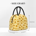thumbnail image 2 of Yiaed Yellow White Striped Sunflower Print Lunch Bag Adult Insulated Lunch Box, Leakproof Cooler Food Lunch Containers Reusable High Capacity Lunch Tote Bags-One Size, 2 of 6