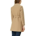 thumbnail image 3 of INSPIRE CHIC Women's Winter Elegant Contrast Color Lapel Collar Long Trench Coat, 3 of 7