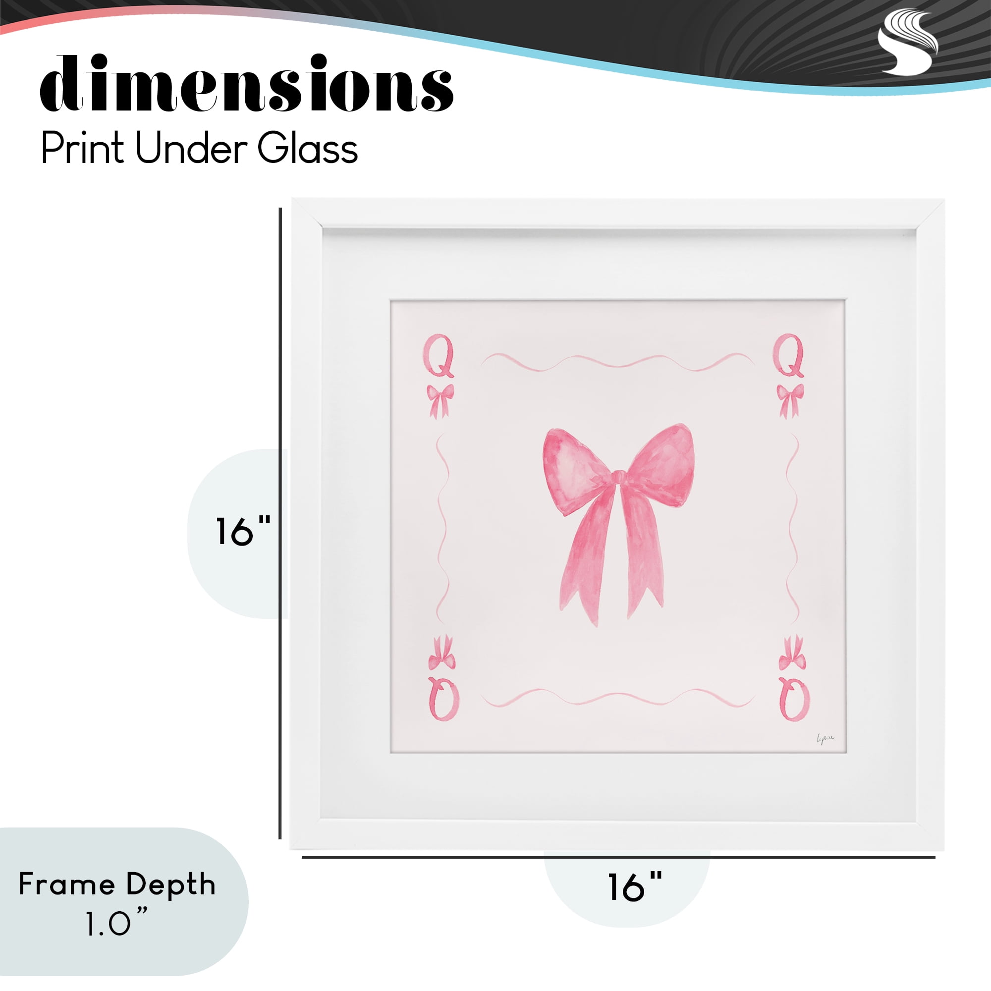 Stupell Industries Queen of Ribbons Card White Framed Print Under Glass, design by Lucille Price
