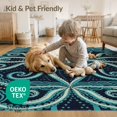 thumbnail image 4 of ODIKA 8'x10' Washable Area Rug Octopus Animals Nautical Tentacle Spiral Abstract Ocean Navy Flowing Dynamic for Living Room, Under Sectional, Family , Durable, Non-Slip, 4 of 7