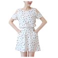 thumbnail image 2 of Honeeladyy Women Fashion Summer Short Sleeves Lady Casual Print Hollowing Out Dress Women's exquisite dresses, 2 of 7