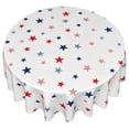 thumbnail image 2 of 4th of July Table Cover Round Tablecloth 60 Inch America Memorial Day 250 Years of Freedom 1776-2026 Patriotic Circular Table Cloth Machine Washable Waterproof Fabric(D), 2 of 9