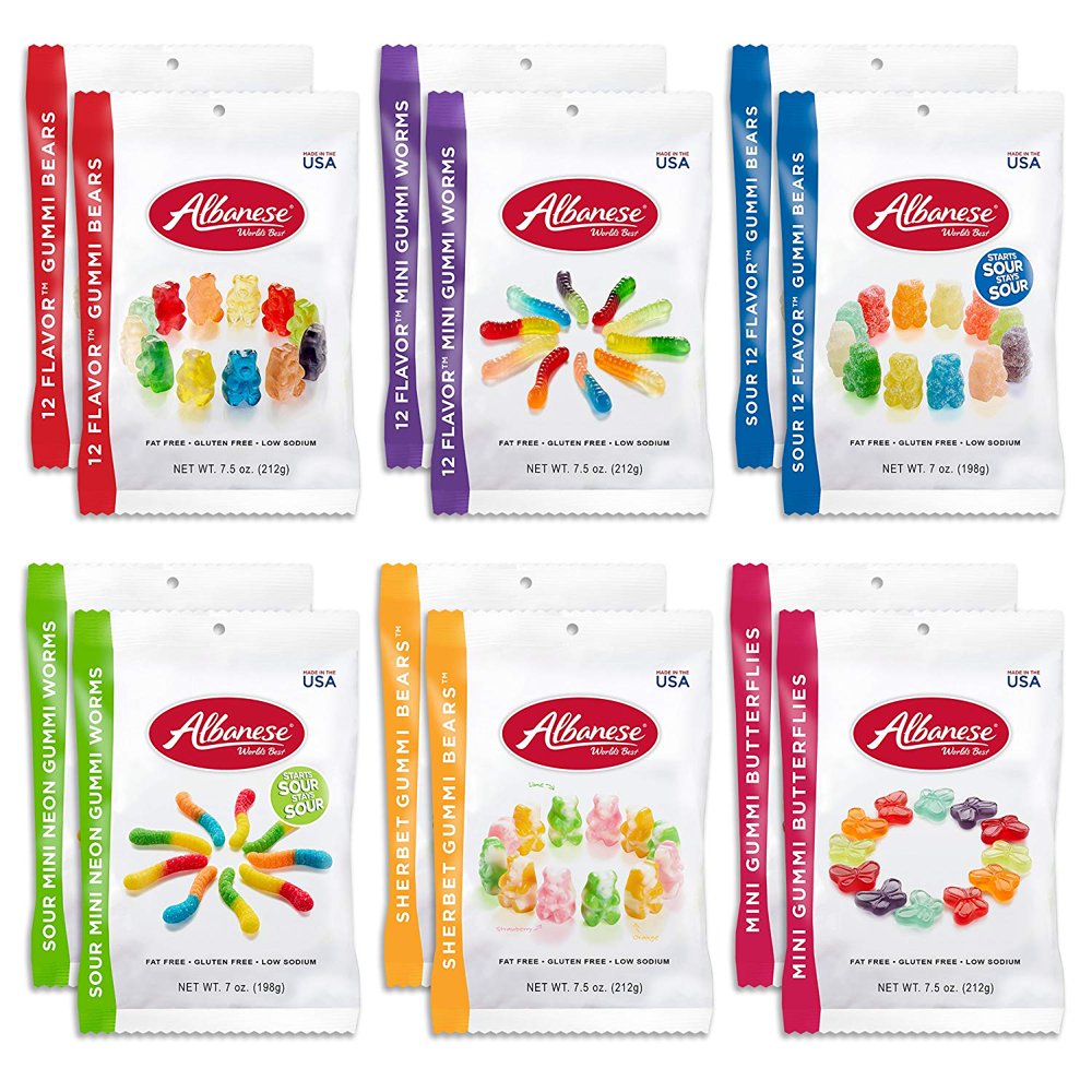Albanese Gummi 12 Flavor Variety Pack (12 Bags) 12Flavor Gummi Bears