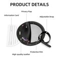 thumbnail image 4 of Easter Font 2pcs PU Leather Round Bag Tags with Privacy Cover and Name ID Tag - Suitcase Tags for Travel Luggage, Handbags, Backpacks, School Bags, 4 of 6