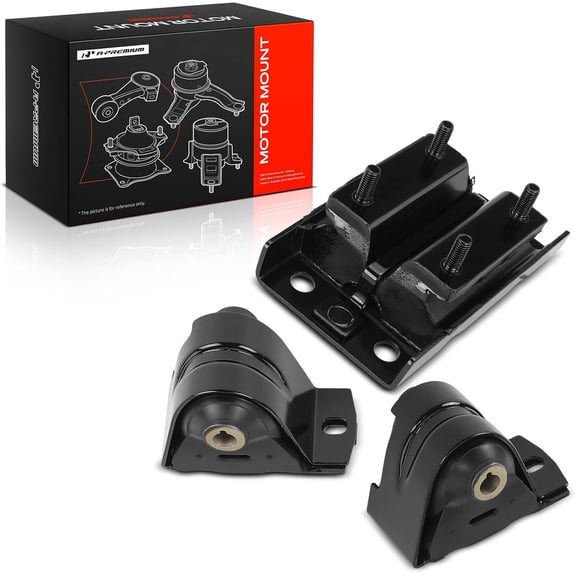 A-Premium 3PCS Engine Motor Mount and Transmission Mount Set Compatible with Jeep Wrangler 1997-2006, TJ 1997-2006, 2.4L 2.5L 4.0L, Automatic Transmission, Replace# 52019276AB, 52058551