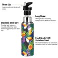 thumbnail image 3 of Yayeee 33oz Insulated Water Bottle Double Wall Stainless Steel with Flip Straw Lid, Colorful Toucans Pattern, 3 of 7