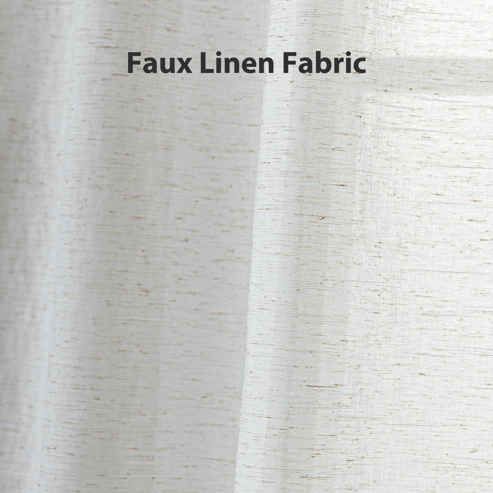 Vintage Touch Linen Sheer Curtains 37" × 84", Charlotte Window Curtains Set of 4 Panels for Bedroom, Living Room