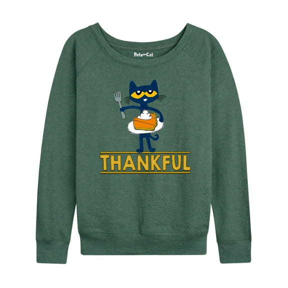 Pete The Cat - Thankful Pumpkin Pie - Women's Lightweight French Terry Long Sleeve Shirt