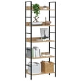 thumbnail image 2 of vidaXL Adult 5-Layer Tall Bookcase and Book Shelf Oak 60x27.6x158.5 cm Engineered Wood, 2 of 5