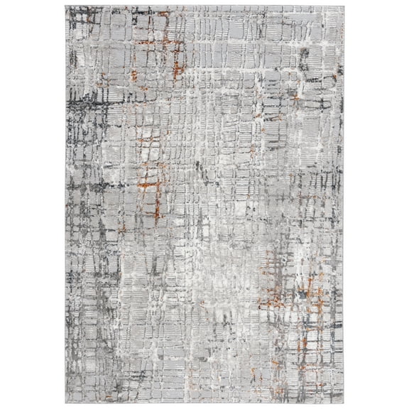 SAFAVIEH Meadow Roger Distressed Area Rug, Light Grey/Dark Grey, 4' x 6'