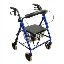 Karman Healthcare R-4100N-BL Aluminum Junior Rollator with Low Seat, Blue, 6" Casters