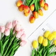 thumbnail image 5 of Yirtree Multicolor Artificial Tulips Flowers Fake Faux PU Tulip Bouquet Real Touch Flower Arrangement for Home Room Office Party Wedding Decoration Excellent Gift Idea 1pc, 5 of 8