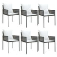 thumbnail image 2 of vidaXL 7 Piece Garden Dining Set with Cushions Poly Rattan and Steel, 2 of 5