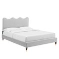 thumbnail image 2 of Modway Current Performance Velvet Twin Platform Bed in Light Gray, 2 of 10