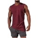 thumbnail image 1 of pstuiky Camiseta sin mangas para hombre, Blusa deportiva sin mangas con cuello redondo y estampado liso informal para hombre Chaleco de hombre s, 1 of 5