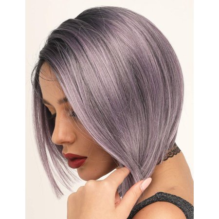 short gray lace front wig