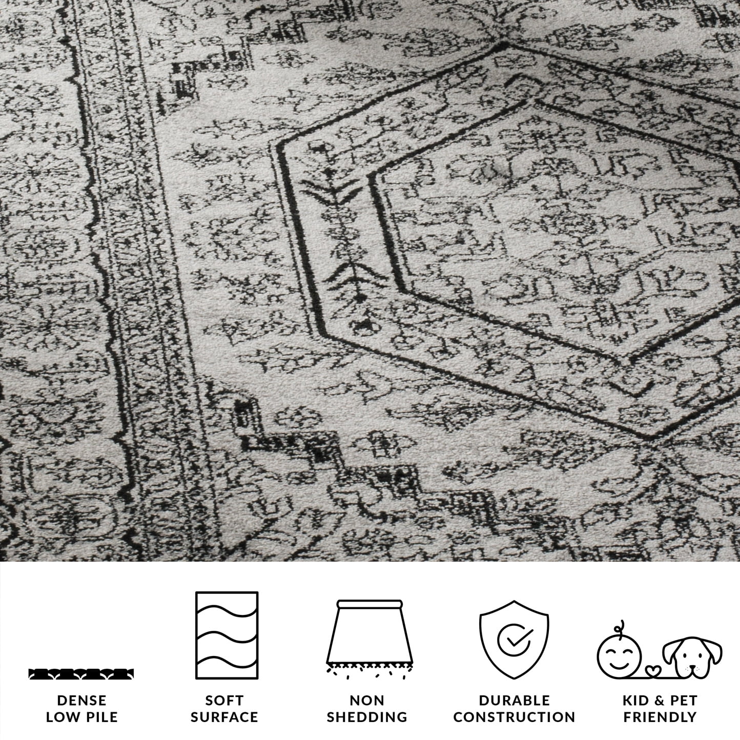 Safavieh Adirondack Xavier Oriental Area Rug, Silver/Black, 5'1" x 7'6"