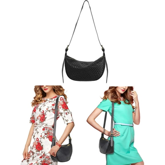 Luxtrada Purses for Women Small Crossbody Bags Crescent Shoulder Bag Hobo Handbag with Adjustable Strap (Black)
