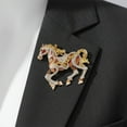 thumbnail image 2 of Elegant Cartoon Horse Brooch With Enameled Finish And Sparkling Rhinestones Lapel Pin For Casual Or Formal Outfits, 2 of 9