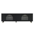 thumbnail image 3 of Miekor Furniture Contemporary TV Stand with Adjustable Shelves for TVs Up to 78'', Stylish Media Console with Gold Handles and Arch Fluted Glass Doors, Delicate Entertainment Center B3A590, 3 of 8